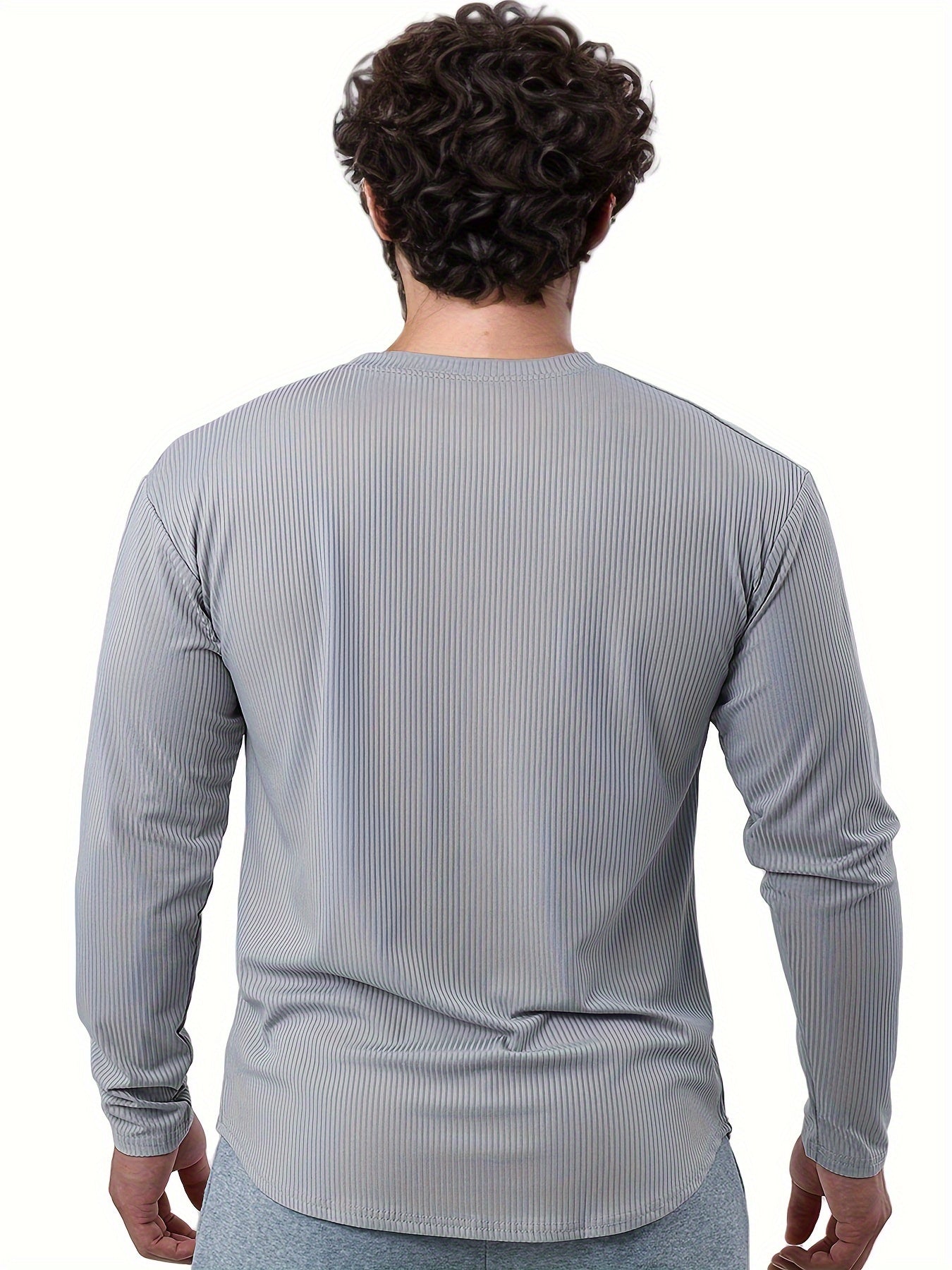 Men'S Quick-Dry Stretch Athletic Long Sleeve T-Shirt - Slim Fit Basketball Training Top with Letter Print, Breathable High-Elasticity Fabric for Spring & Fall Sports, Workout Shirts