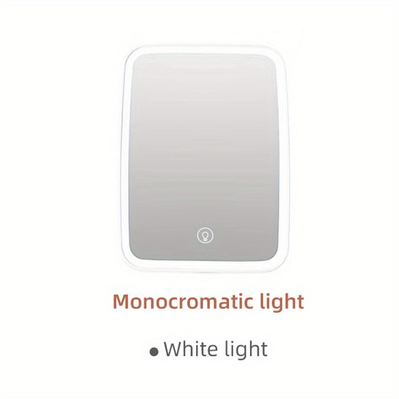 LED Desktop Makeup Mirror Adjustable Brightness USB Charging