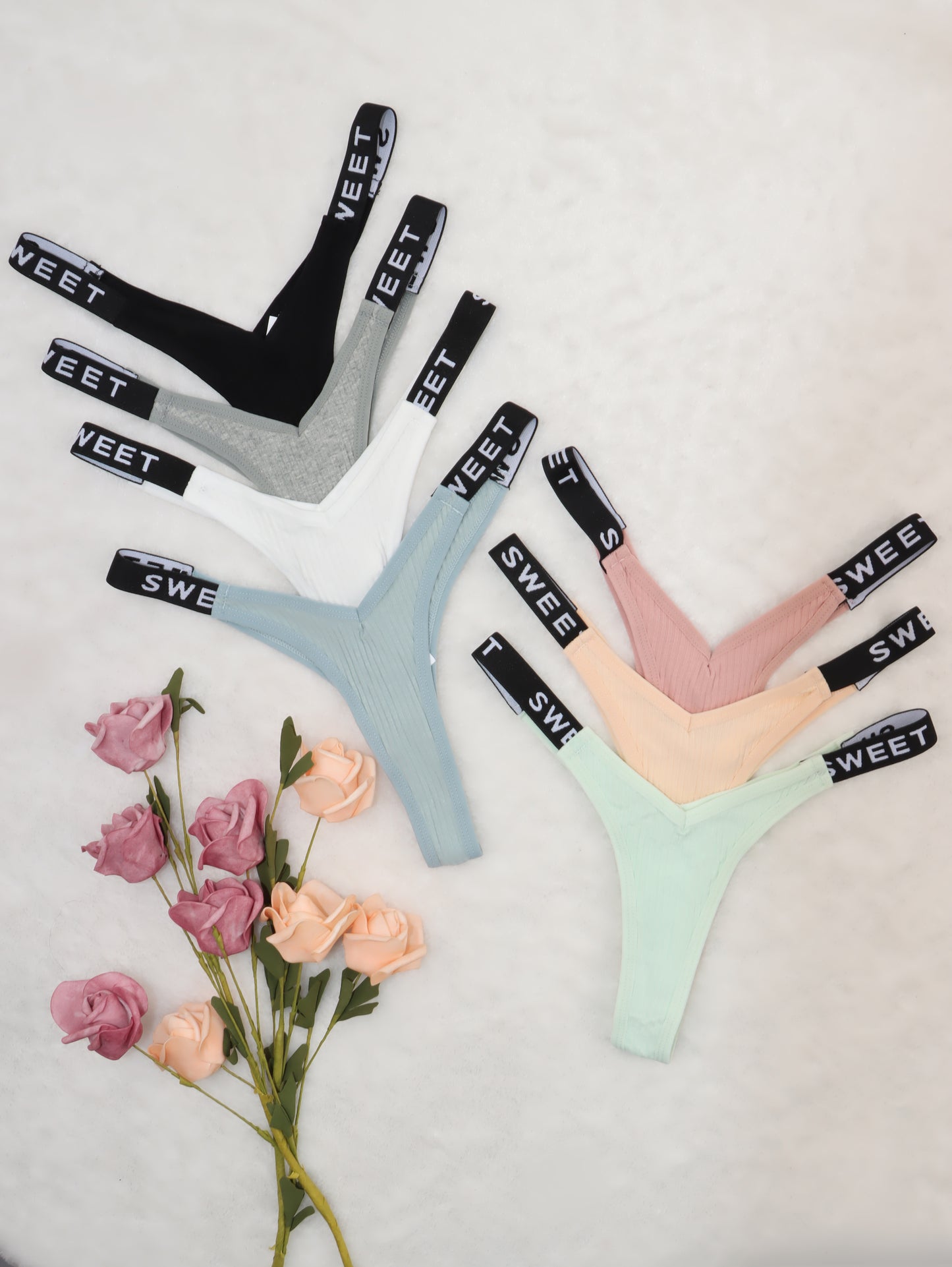 thong panties - Letter Print Tape Thong Panties - Comfort & Breathable Ribbed - Unleash Your Inner Confidence