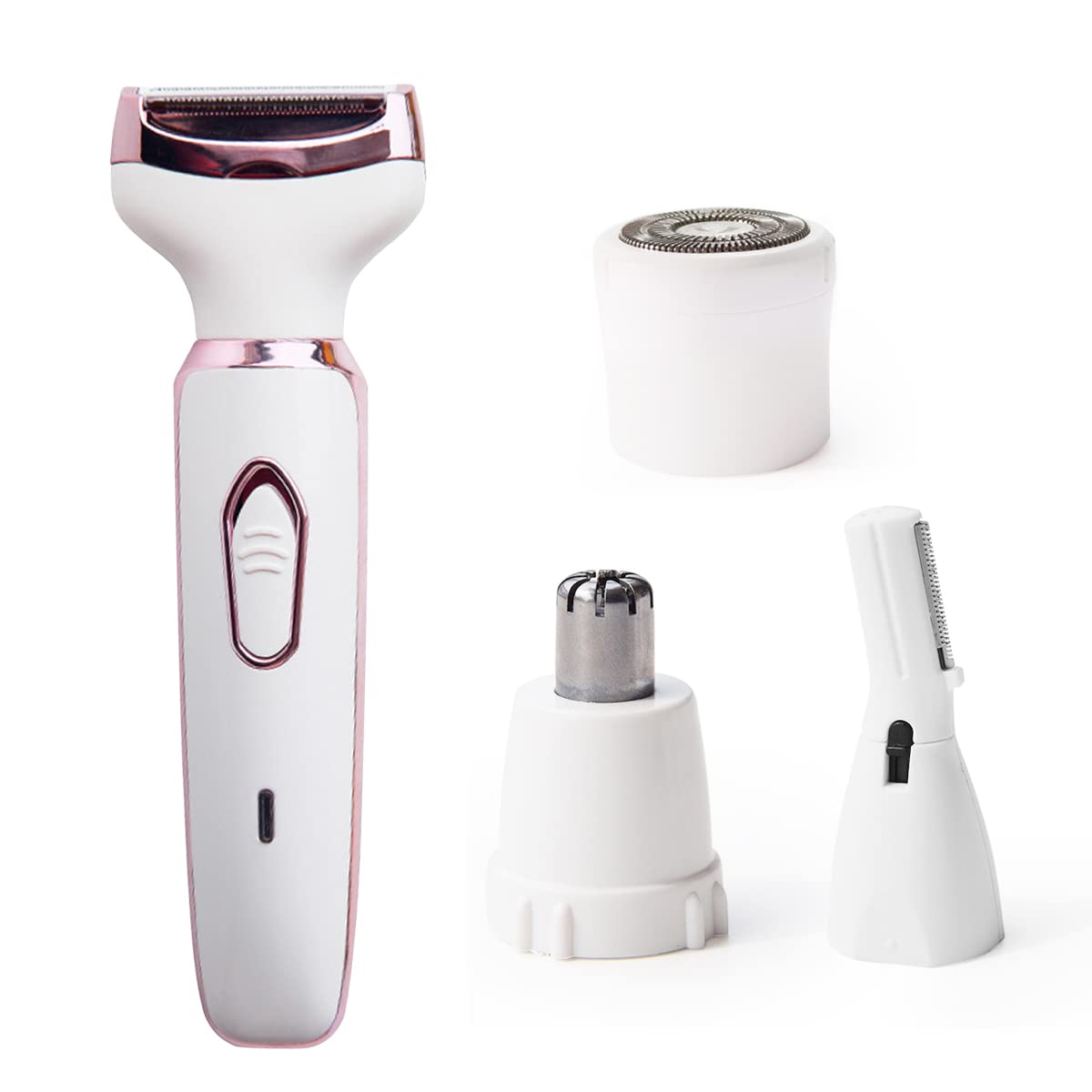 SmoothGlide Womens Electric Shaving Kit - 4-in-1 Cordless Hair Remover for Face, Legs, Underarms & Bikini Area, Wet/Dry Use with Quick-Charge Micro USB, Portable & Perfect for Sensitive Skin, A Luxurious Holiday Gift