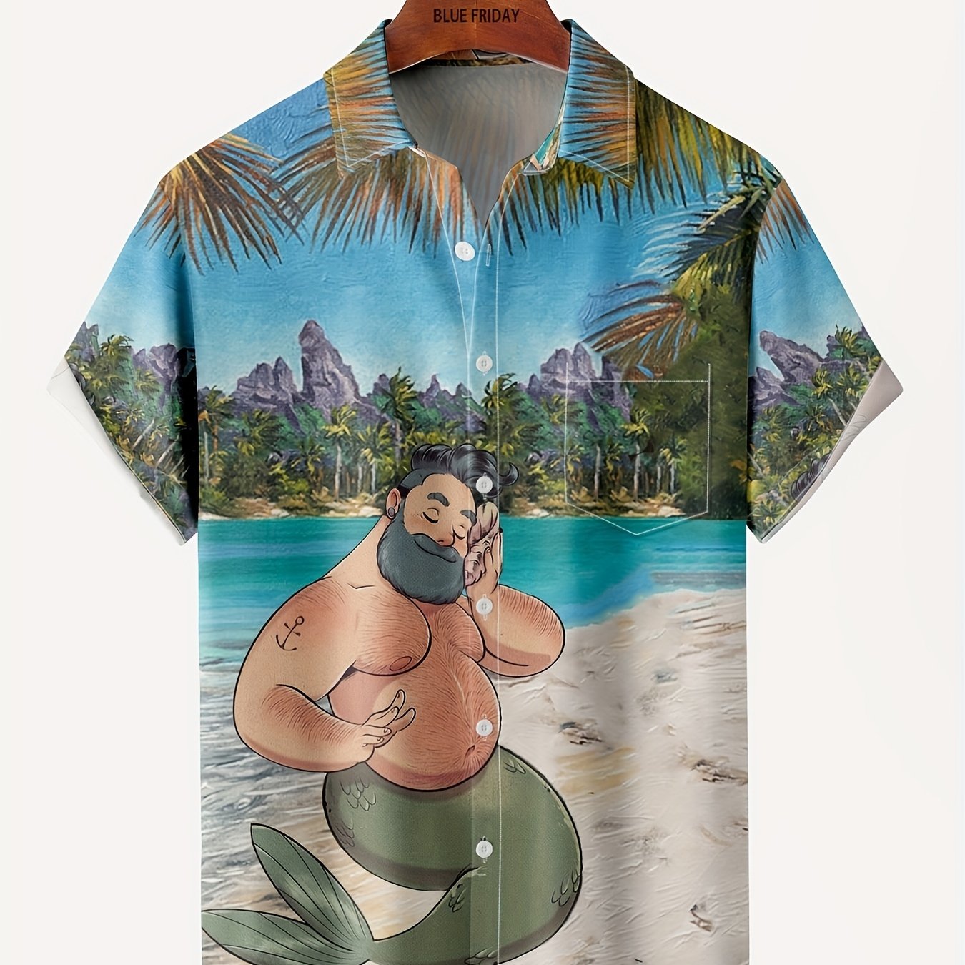 Men's Coconut Tree Print Hawaiian Shirt