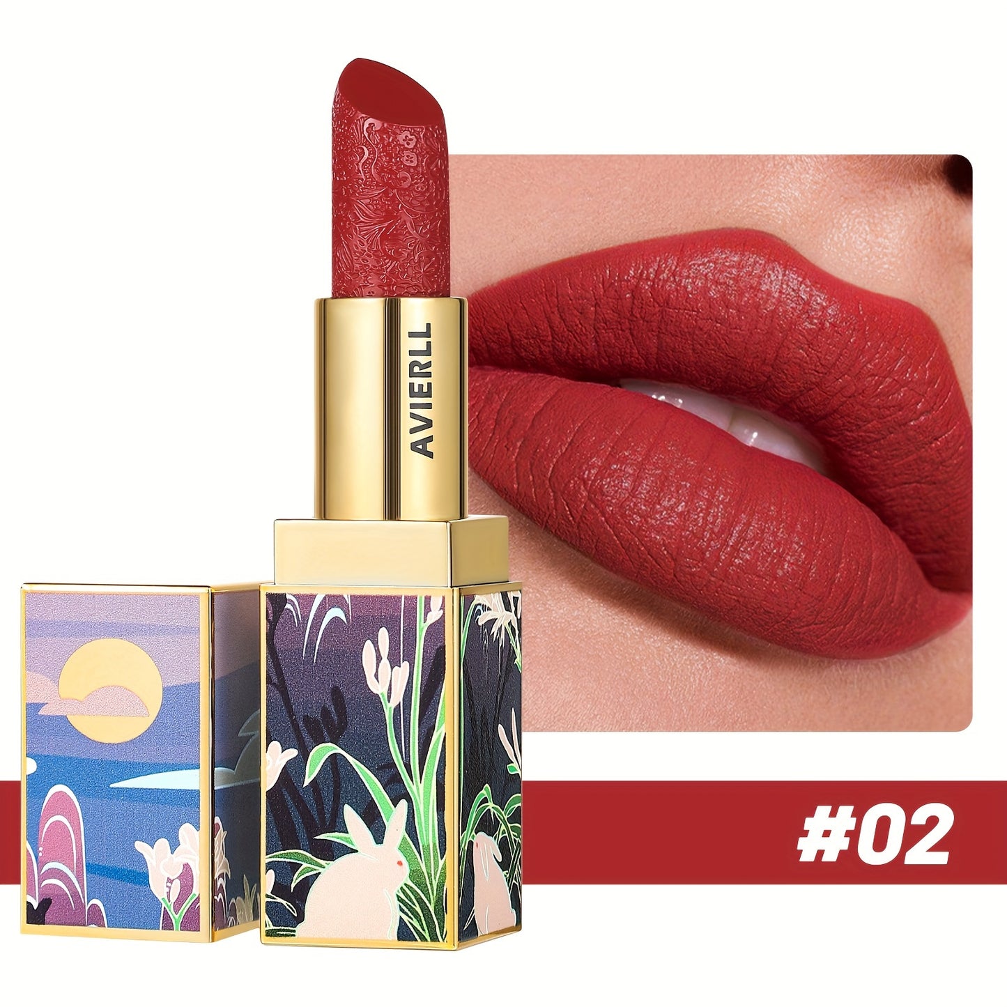 Enchanting Luxurious Matte Velvet Lip Collection - Hydrating, Long-Lasting, Seamless Finish - A Fashionable Chinese Traditional Printed Gift for Women, Perfect for Valentines Day & Lunar New Year Celebrations