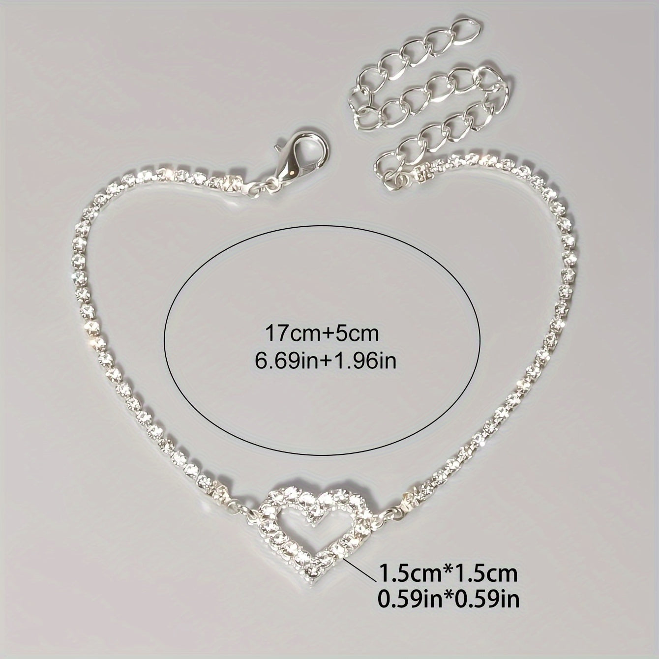Valentines Day Theme Bracelet Hollow Heart Full Of Shiny Rhinestones Adjustable Chain Bracelet For Your Loved One