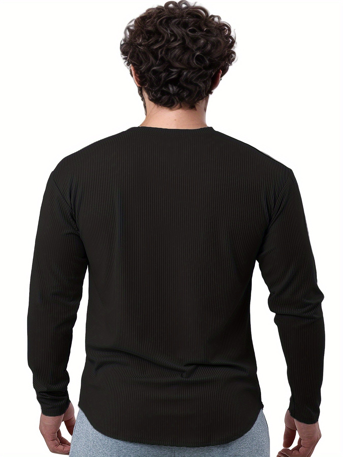 Men'S Quick-Dry Stretch Athletic Long Sleeve T-Shirt - Slim Fit Basketball Training Top with Letter Print, Breathable High-Elasticity Fabric for Spring & Fall Sports, Workout Shirts