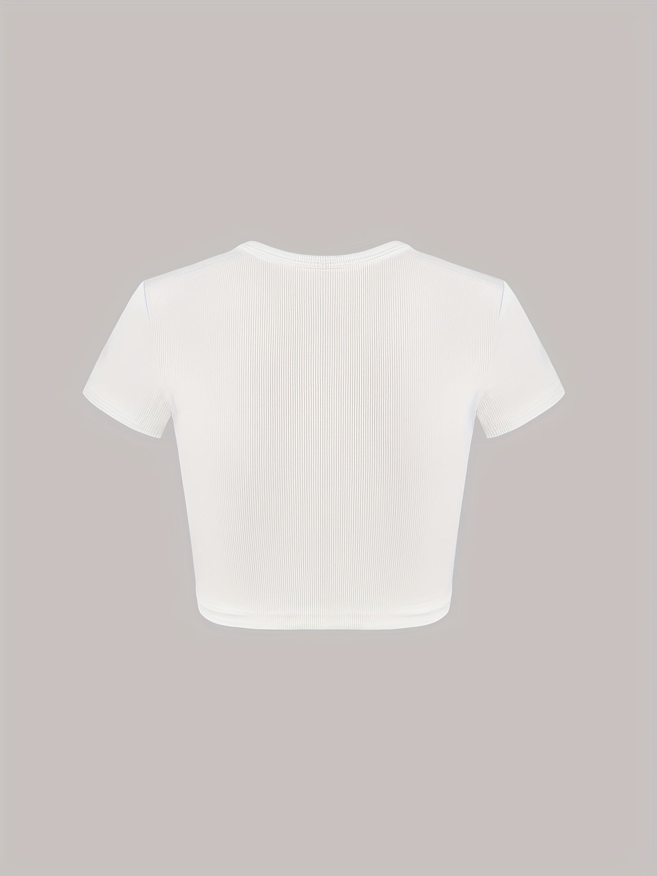 Letter Embroidery Crop T-Shirt, Y2K Short Sleeve T-Shirt For Spring & Summer, Women's Clothing