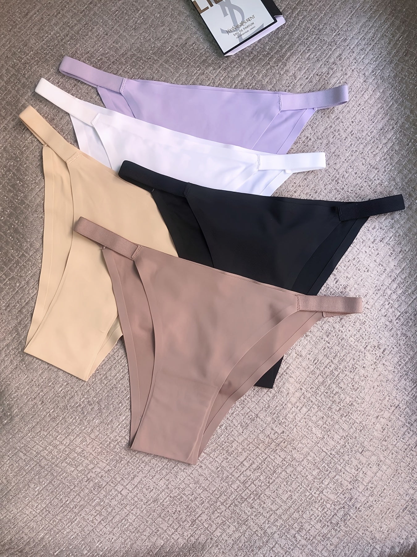 5 Pcs Seamless Women's Bikini Panties - Comfortable, Soft, Breathable, Low-Rise, Stretchy for Casual to Yoga Fitness Wear