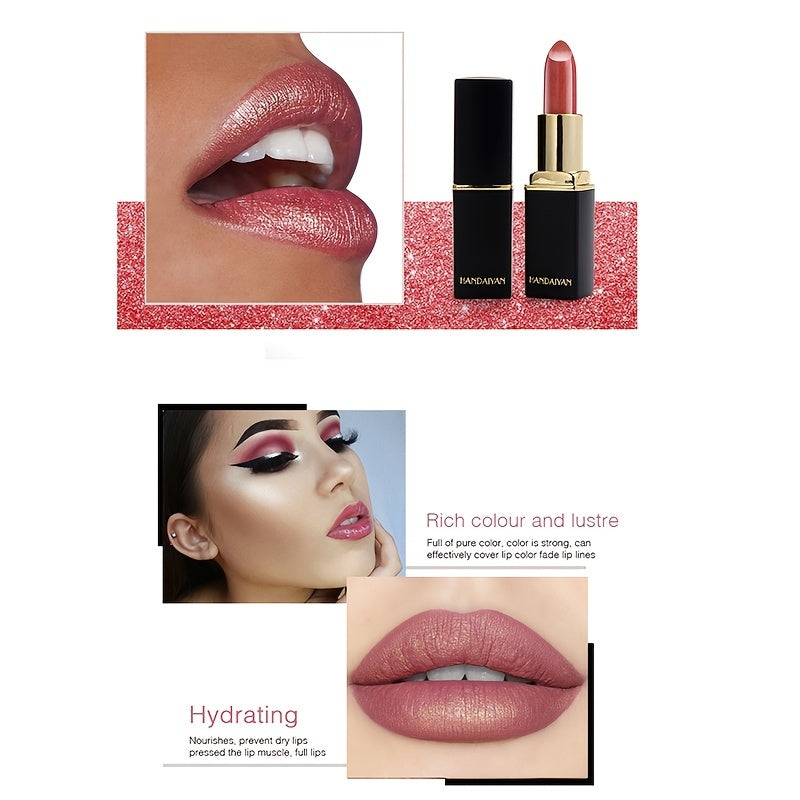 Mermaid Shiny Lipsticks - 9 Colors, Metallic Pearly Temperature Changing Lipsticks with Long Lasting Shimmer and Glitter Valentine's Day Gifts For Music Festival