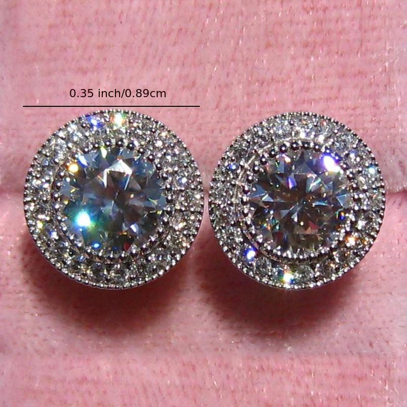 Luxurious Genuine Brilliance Micro Paved White Cubic Zirconia Stud Earrings for Women - Sparkling Engagement Statement Jewelry, Nickel-Free Copper Backing, Ideal for Weddings and Formal Events, Wedding Earrings | Sparkling Ea