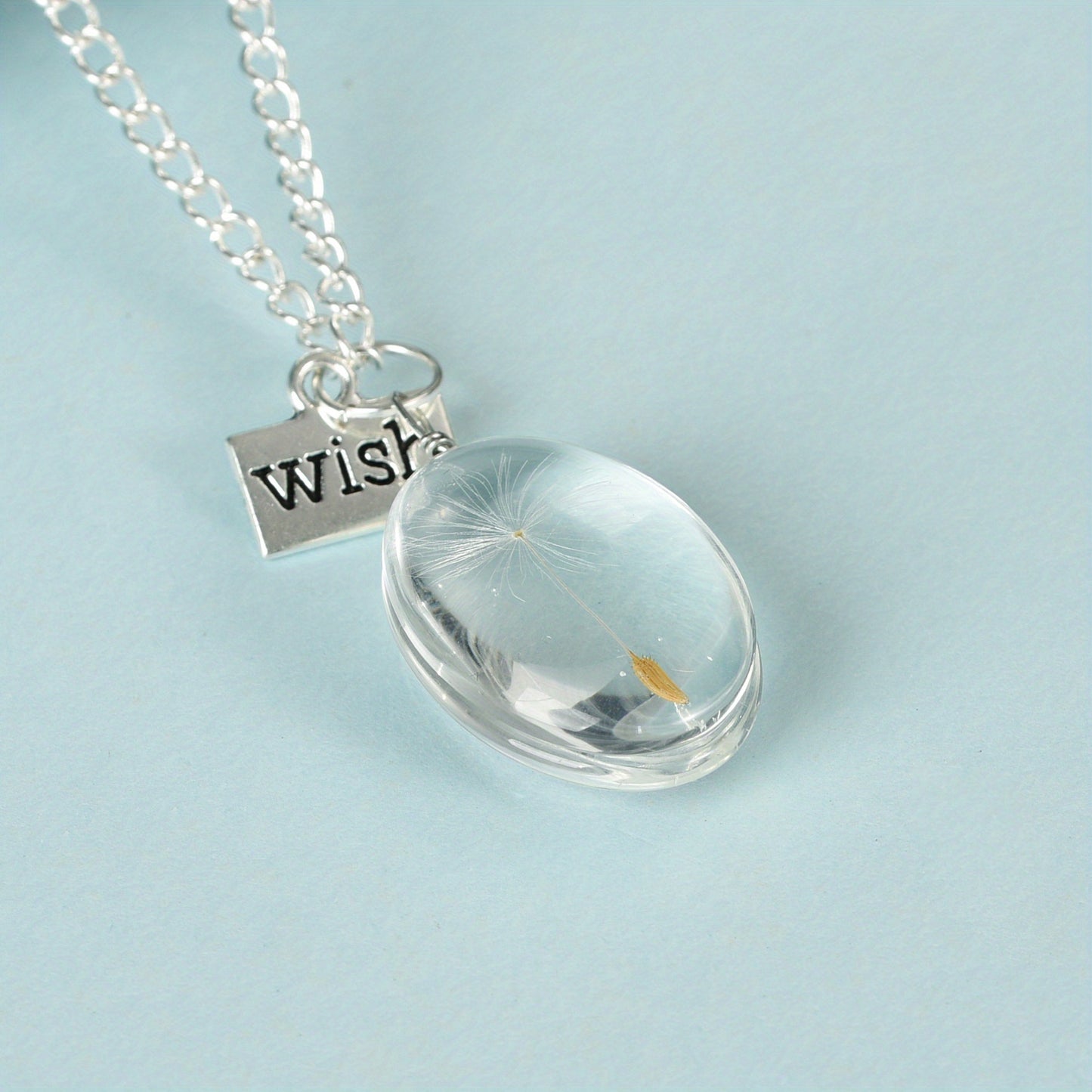 New Dandelion Pendant Necklace Double-sided Crystal Patch 25mm Jewelry Gemstone Sweater Chain Gift