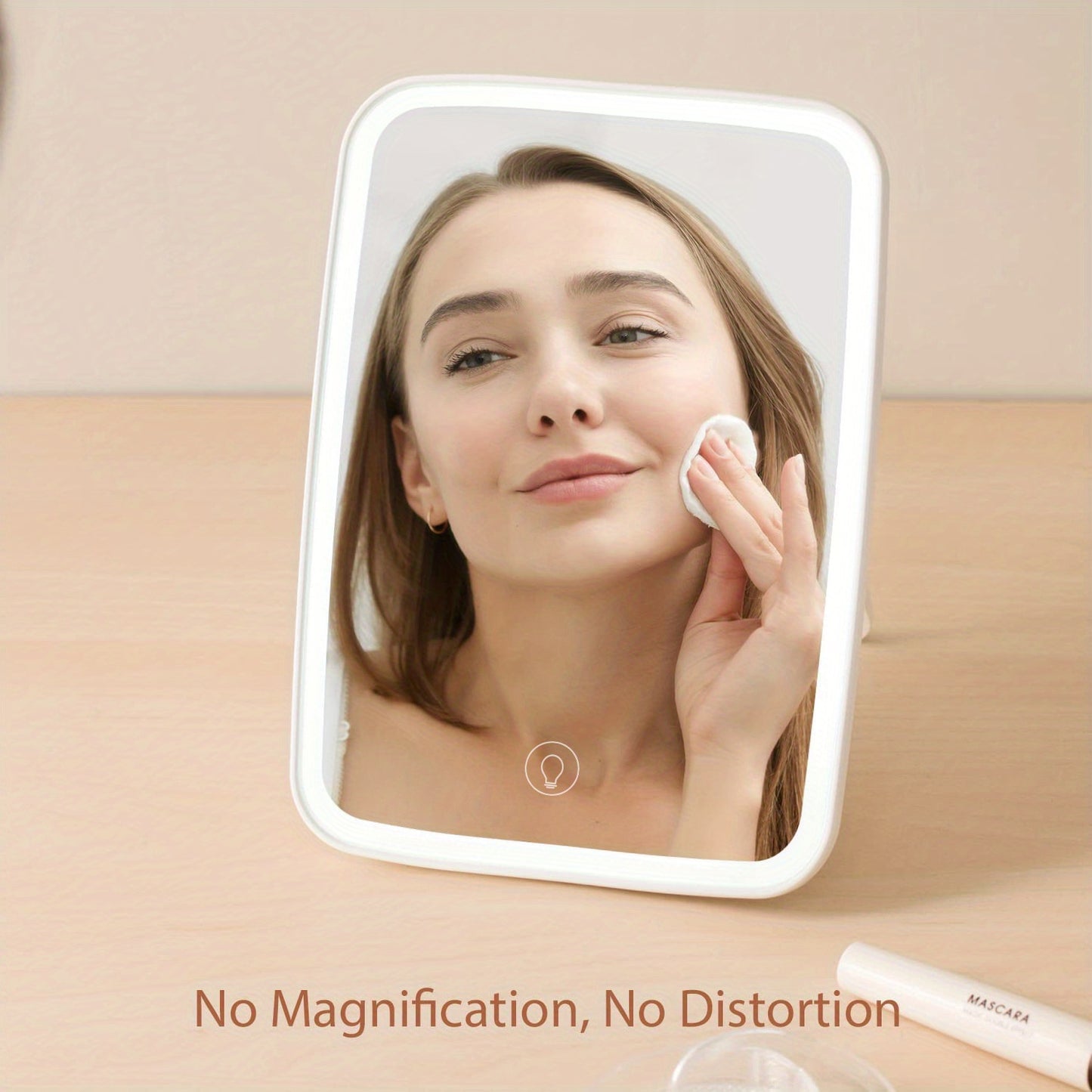 LED Desktop Makeup Mirror Adjustable Brightness USB Charging