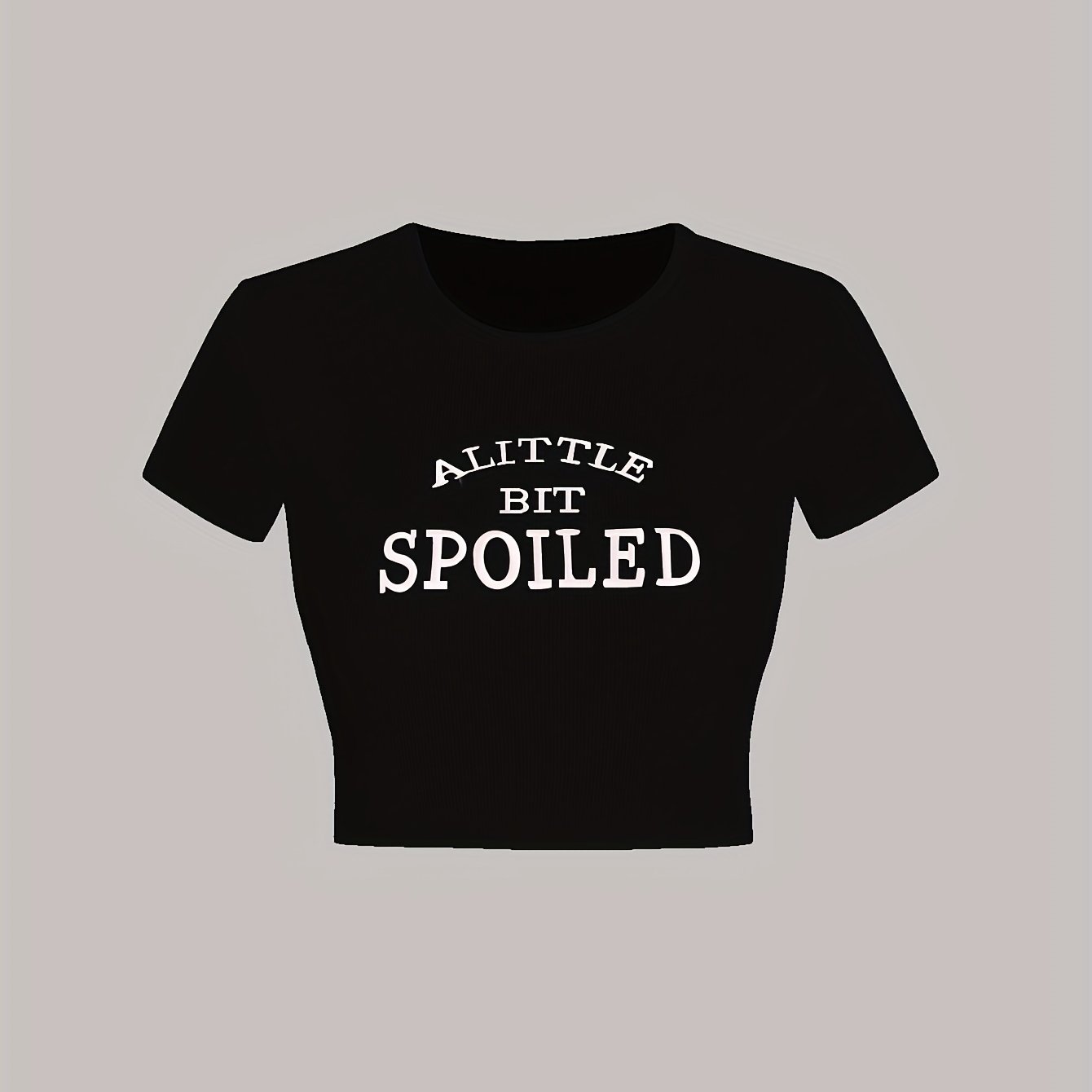 Letter Embroidery Crop T-Shirt, Y2K Short Sleeve T-Shirt For Spring & Summer, Women's Clothing