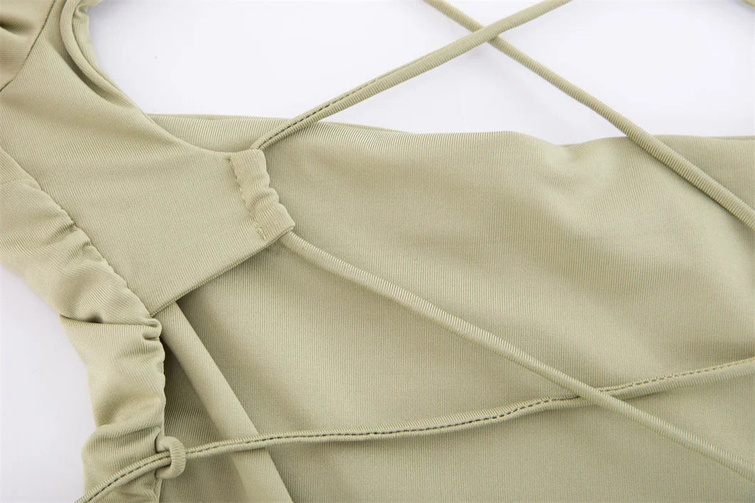 DIWU Long Sleeve Sexy White Bodycon Bouncy Dress Women Square Neck Ruched Backless Straps Elegant Mini Dresses