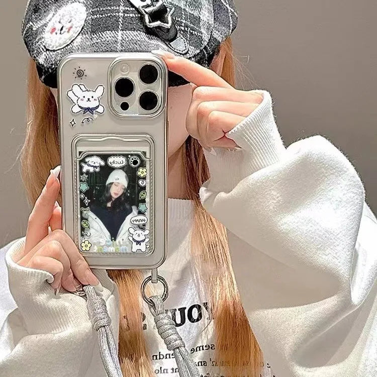 Good Luck Moment Puppy Phone case for Iphone15promaxmobile Phone case 13Card Holder1211lanyard15