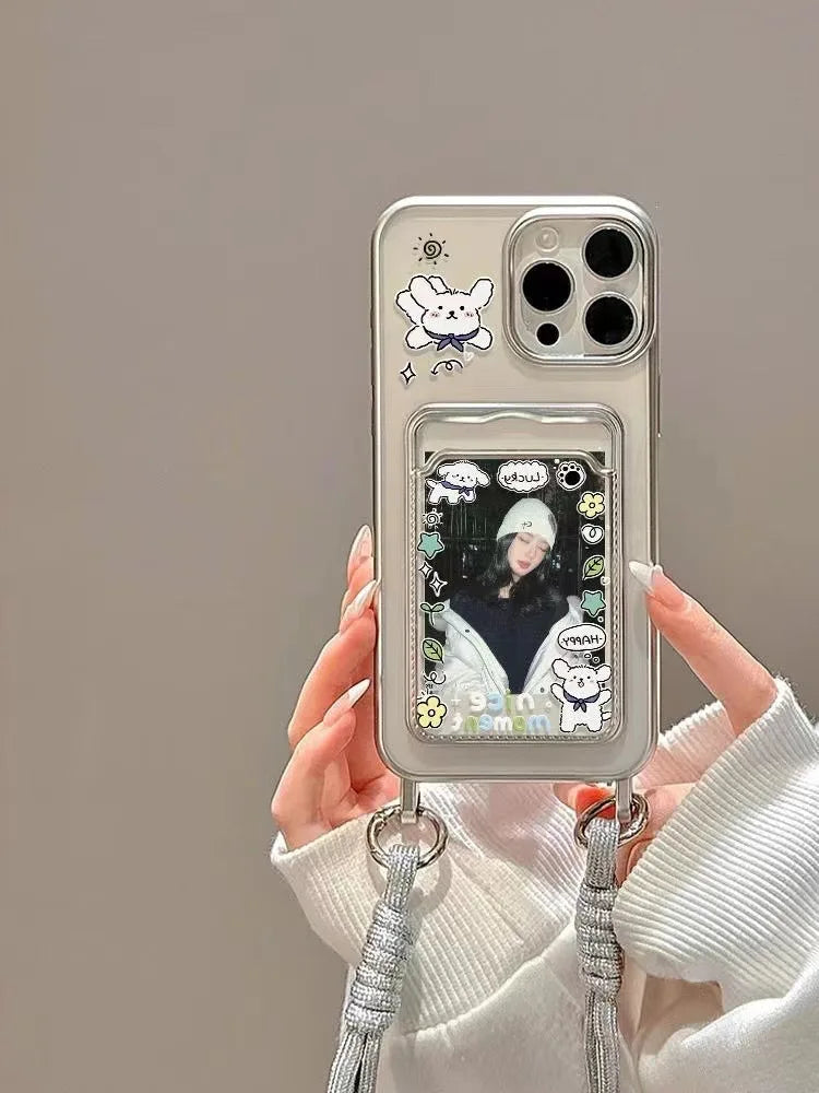 Good Luck Moment Puppy Phone case for Iphone15promaxmobile Phone case 13Card Holder1211lanyard15