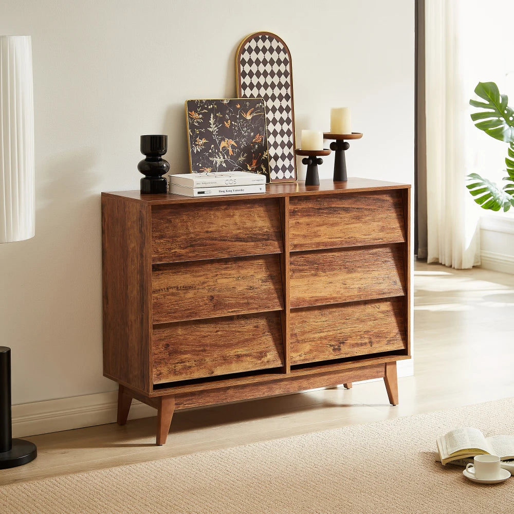 63 Inch TV Stand Features Vintage-style and Bevel Design, TV Stand with Drawers, Entertainment Center