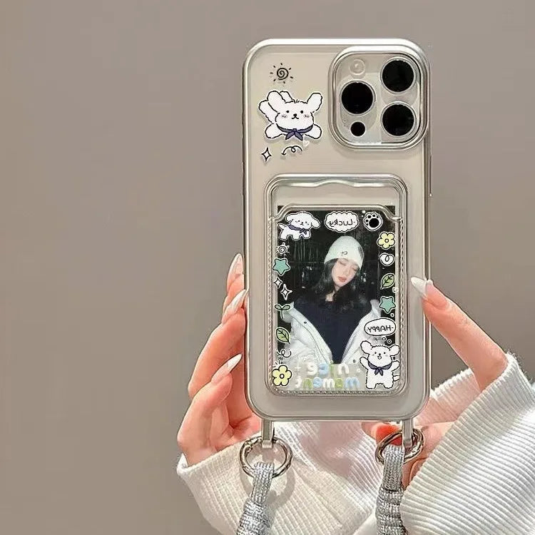 Good Luck Moment Puppy Phone case for Iphone15promaxmobile Phone case 13Card Holder1211lanyard15