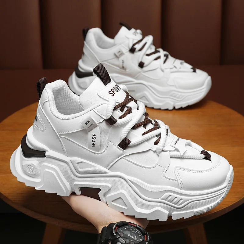 New Fashion Rope Chunky Sneakers Men's Casual Aesthetic Walking Shoes Man Stylish Vulcanize Trainer Male Brand Skateboard Shoes