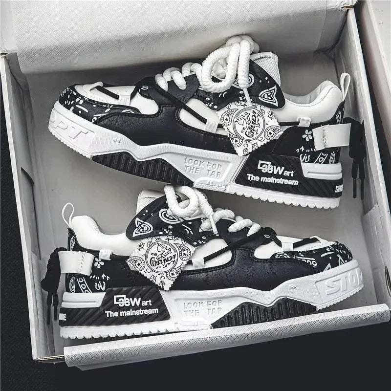 Men Sneakers Outdoor Casual Shoes Fashion Spring Breathable Vulcanized Shoes Comfortable Walking Shoe Platform Lace Up Men Shoes