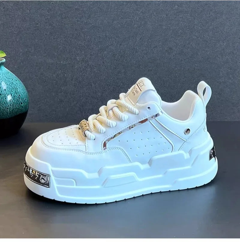 New Arrival Men Fashion Personalized and Trendy Yellow Shoes Spring Autumn Luxury Designer Metal Decoration Chunky Sneakers