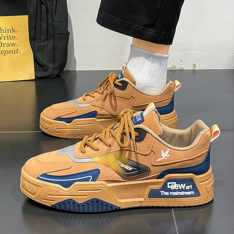 New Men's Leather Low-Top Fashion Easiest for Match Running Shoes Men's Skateboard Shoes Suitable for Outdoor Sports