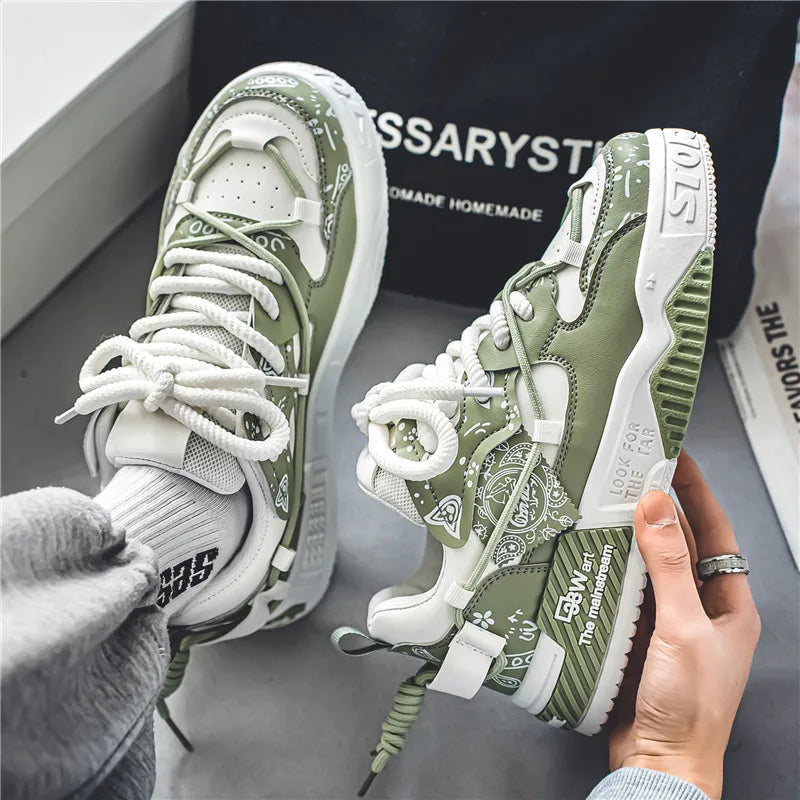 Men's Casual Board Shoes Thick sole Platform Height Increasing Shoes Korean version trend Board shoes Clunky Sneaker Dad Shoes
