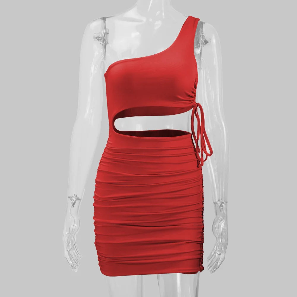 2025 Women's Clothing, Sexy Fashion Hollow Lace Up Pleated Night Club Party Dress Vestidos Plus Size 9XL 8XL 7XL 6XL XXXXXL