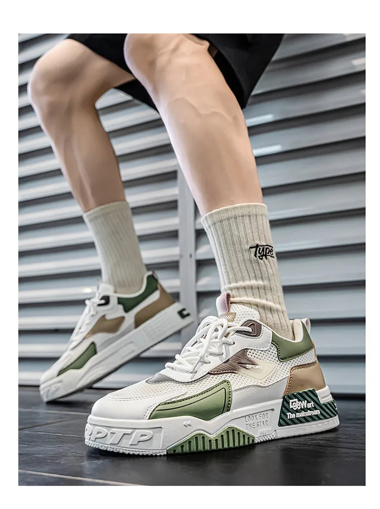 Men's Casual Sports Shoes Low-Top Fashion Trend Mesh Men Skateboard Shoes New 2025 Summer Outdoor Sports Shoes Tenis Masculino