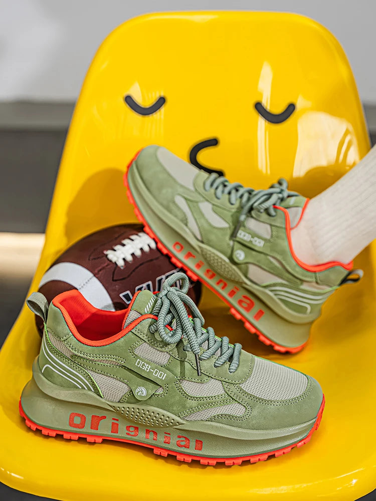2025 spring men's new outdoor mesh sports shoes breathable comfortable soft sole casual shoes