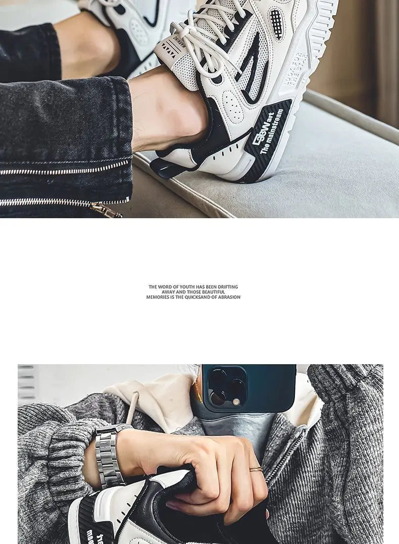 Mens Shoes Fashion Outdoor Casual Shoes Lace Up Platform Skateboard Shoe Training Shoes for Men Non Slip Sneaker Tenis Masculino