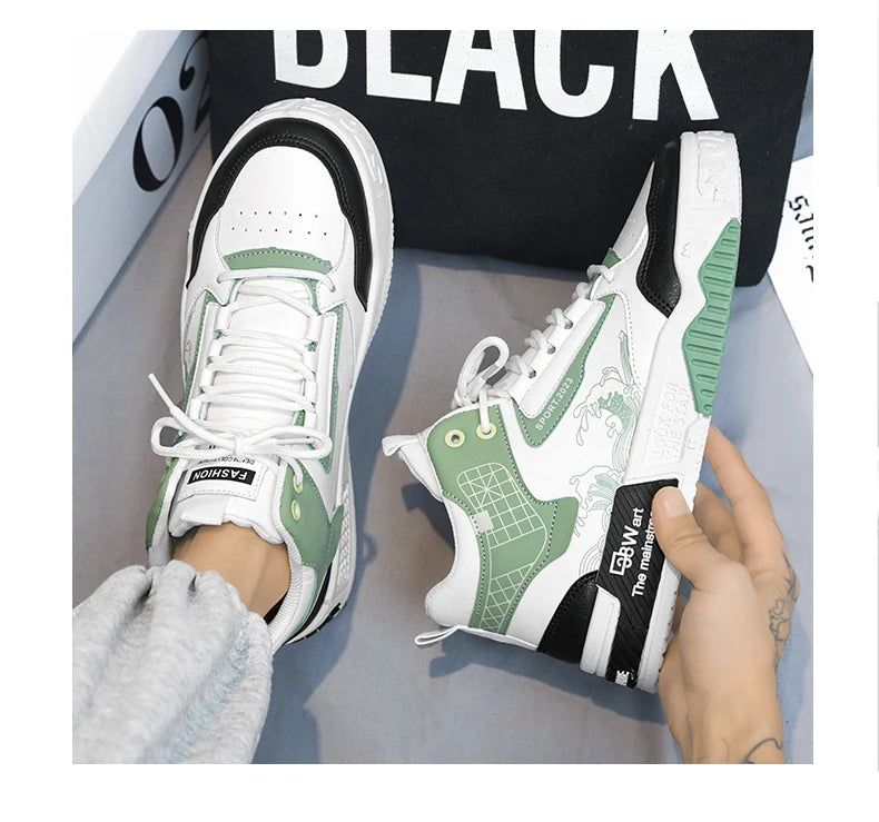 High-Top Men Casual Shoes Fashion Non-Slip Men Sneakers Breathable Lace Up Walking Shoes Male Flat Tenis Shoes Zapatillas Hombre