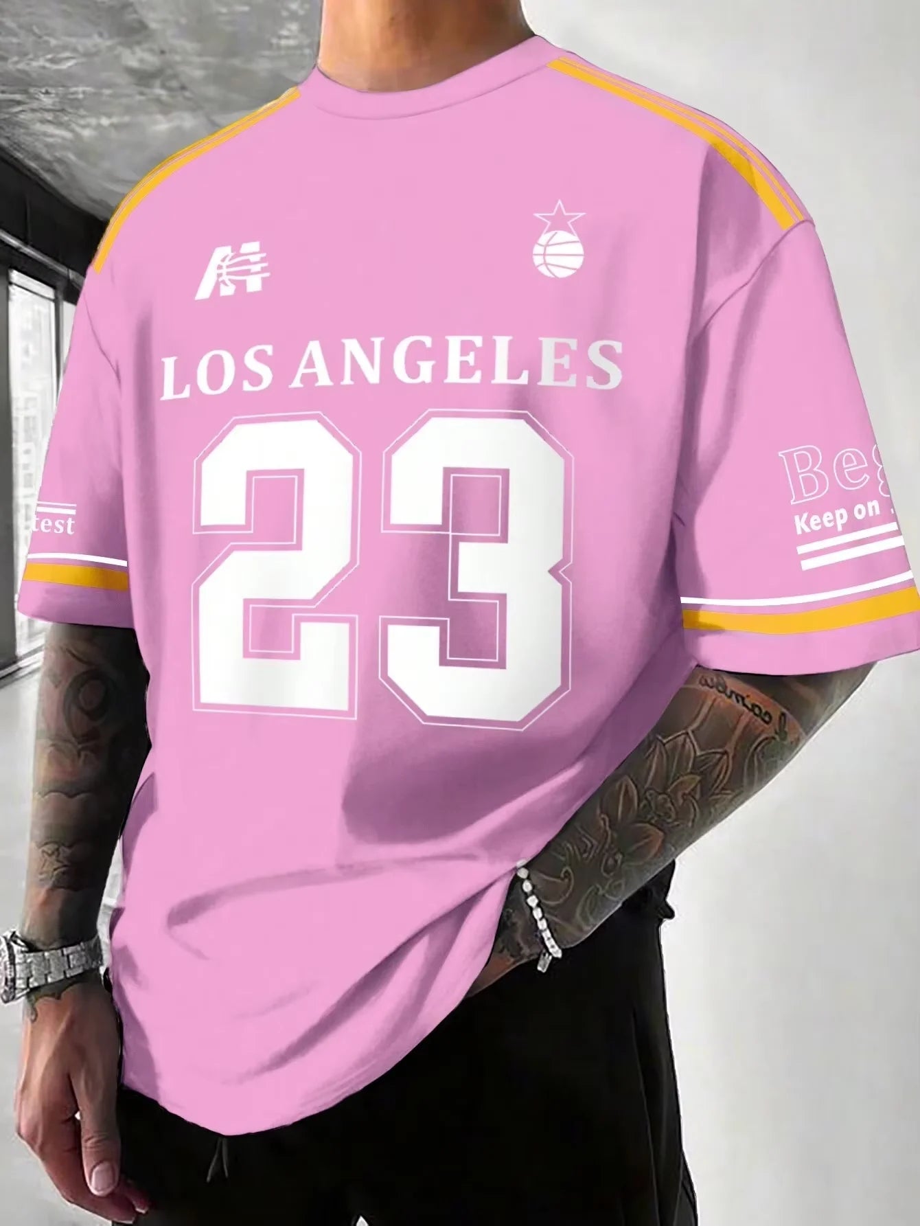 Los Angeles Print Graphic T-Shirt Short Sleeve Sports Women's T-shirt Unisex Casual Daily Wear Summer Men's Racing T-shirt