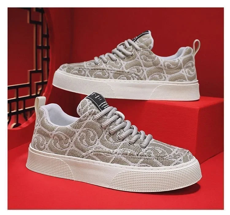 2025 Summer Men's Shoes New Breathable Canvas Shoes Men's Trend Versatile Sports Shoes Casual Shoes Board Shoes Trendy Shoes