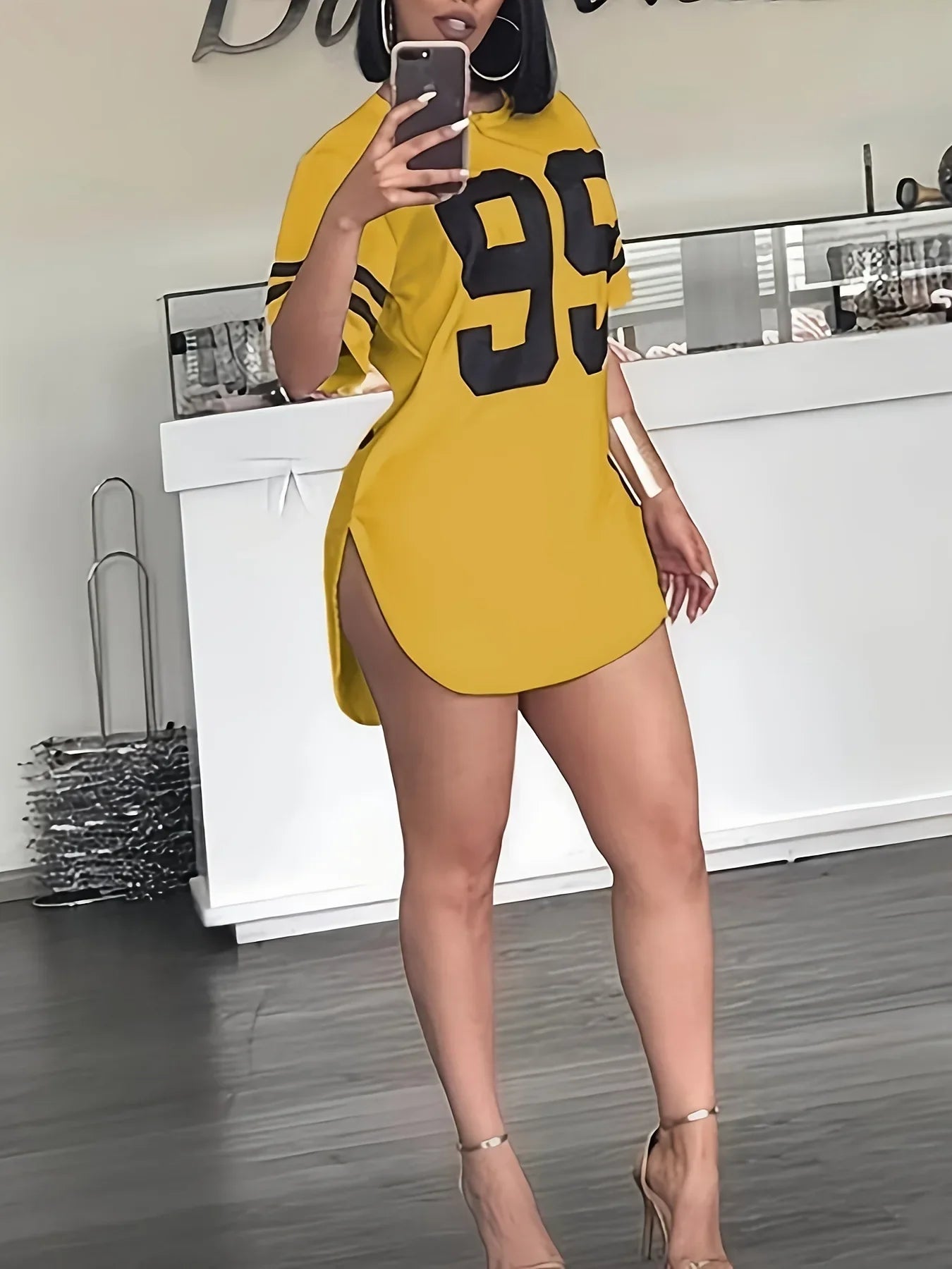 Plus Size Elegant Simple round Neck Long T-Shirt plus Size Printed Solid Color Cross-Border Spring Summer Women's Fashion Top