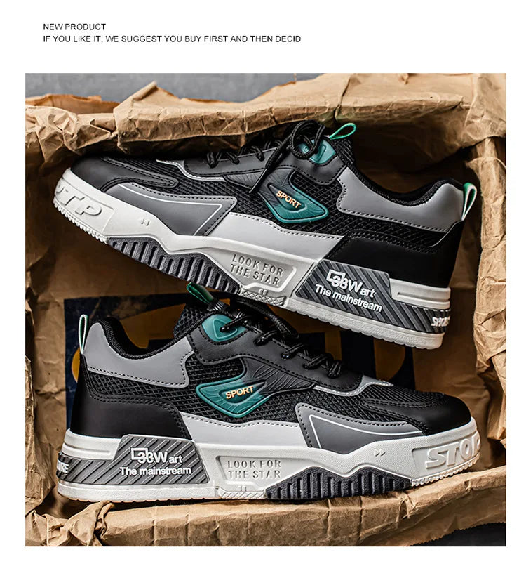Men's Casual Sports Shoes Low-Top Fashion Trend Mesh Men Skateboard Shoes New 2025 Summer Outdoor Sports Shoes Tenis Masculino