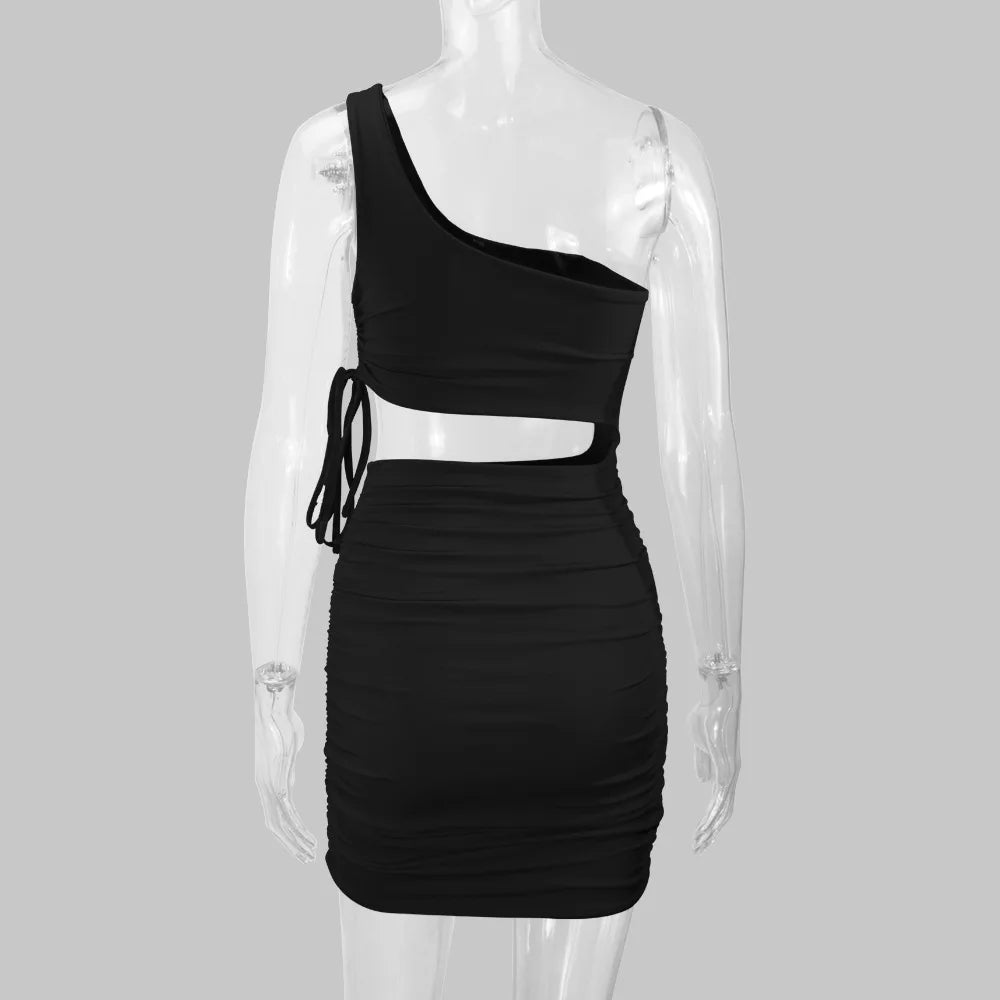 2025 Women's Clothing, Sexy Fashion Hollow Lace Up Pleated Night Club Party Dress Vestidos Plus Size 9XL 8XL 7XL 6XL XXXXXL