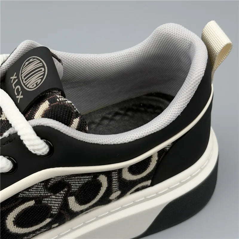 Luxury Designer Britain Men's Lace Up Color-blocked Thick Bottom Causal Board Shoes Flats Moccasins Male Walking Sneakers