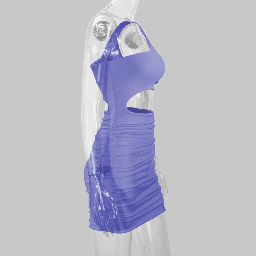2025 Women's Clothing, Sexy Fashion Hollow Lace Up Pleated Night Club Party Dress Vestidos Plus Size 9XL 8XL 7XL 6XL XXXXXL