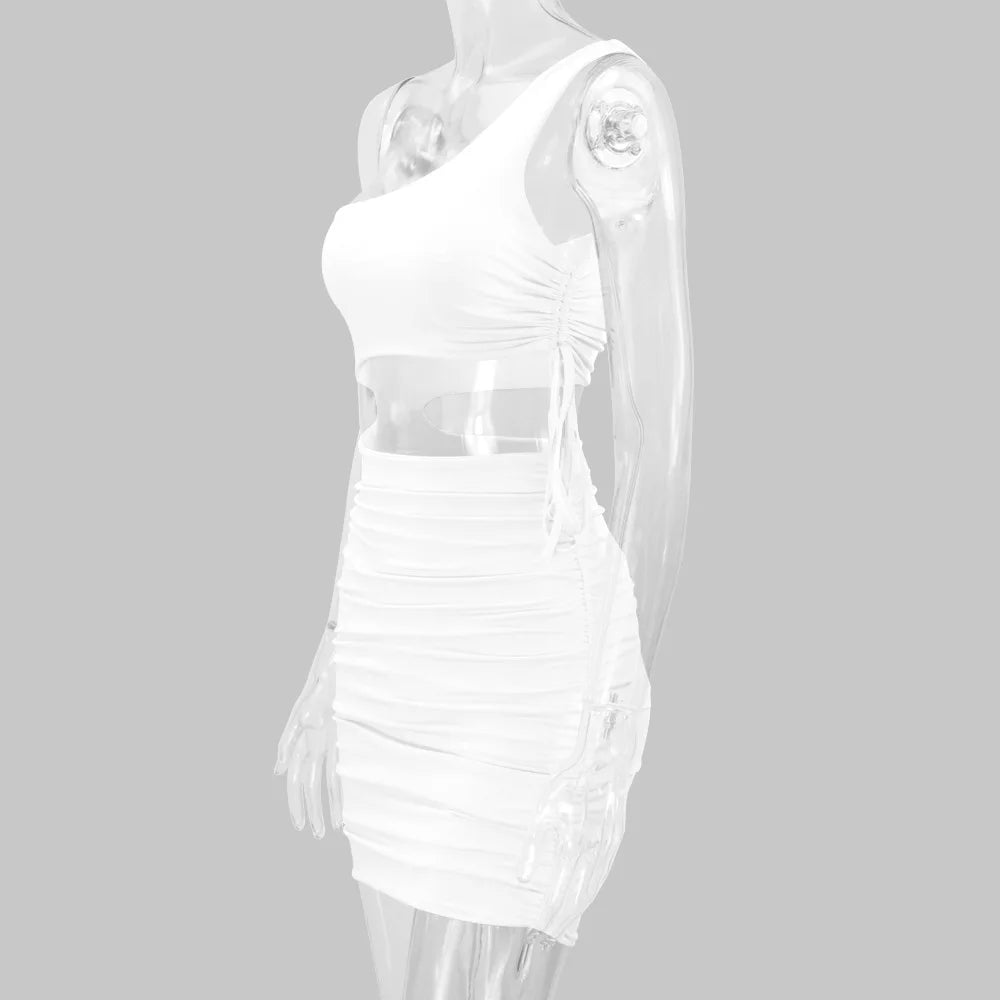 2025 Women's Clothing, Sexy Fashion Hollow Lace Up Pleated Night Club Party Dress Vestidos Plus Size 9XL 8XL 7XL 6XL XXXXXL