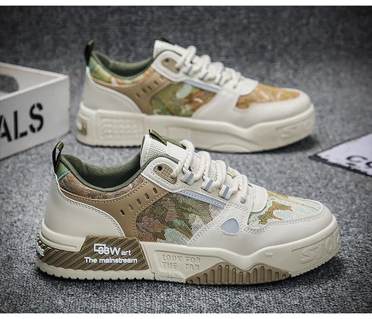 Spring and Autumn new breathable and comfortable shoes student trend versatile thick soled sports and leisure board shoes