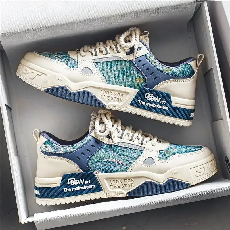 Spring and Autumn new breathable and comfortable shoes student trend versatile thick soled sports and leisure board shoes
