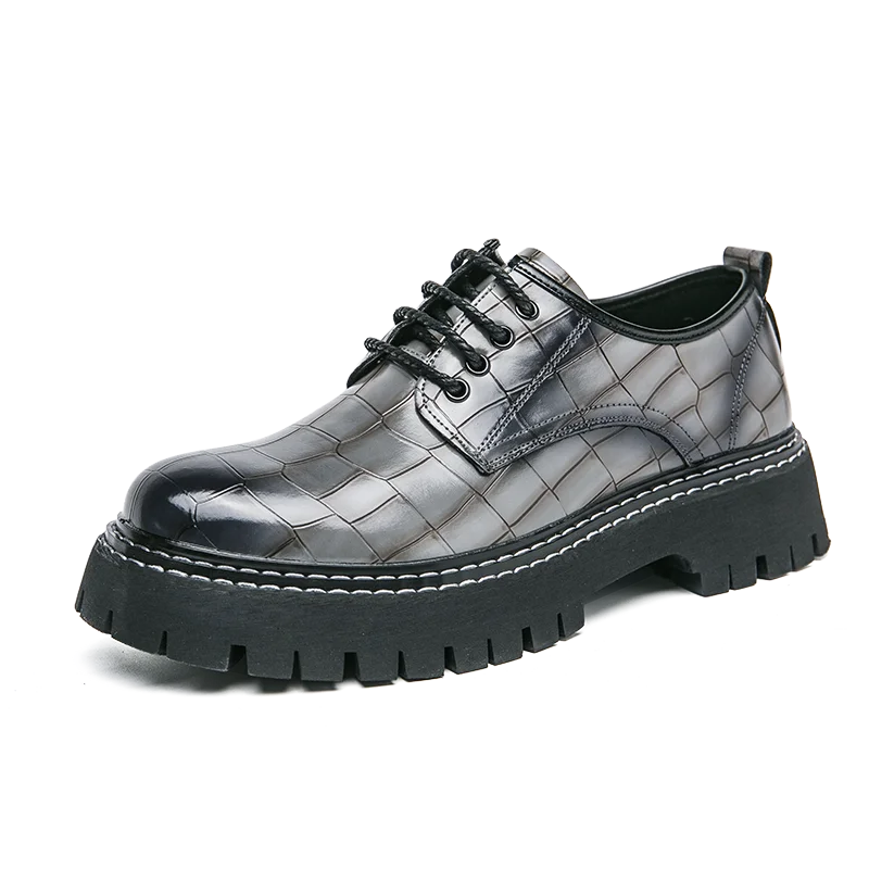 Derby Thick soled Men's Shoes Trendy British style Leisure Outdoor Fashion Party Plus Size Daily office youth leather shoes