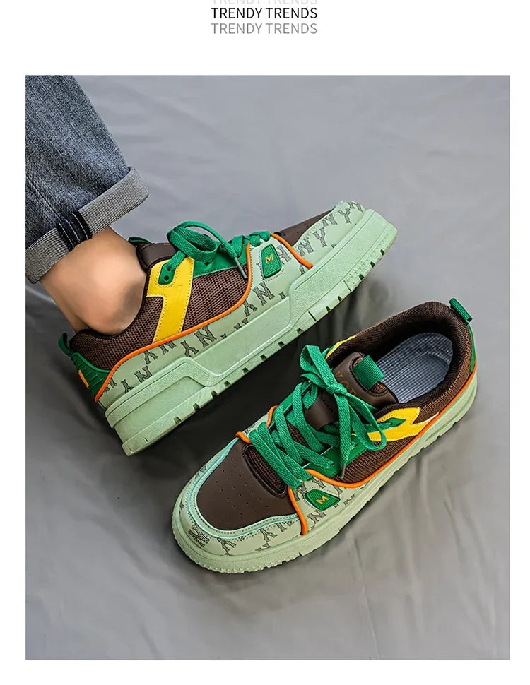 2025 New Spring Shoes for Men Thick Soles Increase Board Shoes All Casual Sports Shoes Fashion Trend Ins Men Board Shoes