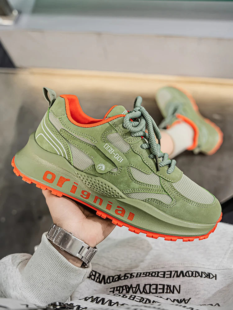 2025 spring men's new outdoor mesh sports shoes breathable comfortable soft sole casual shoes