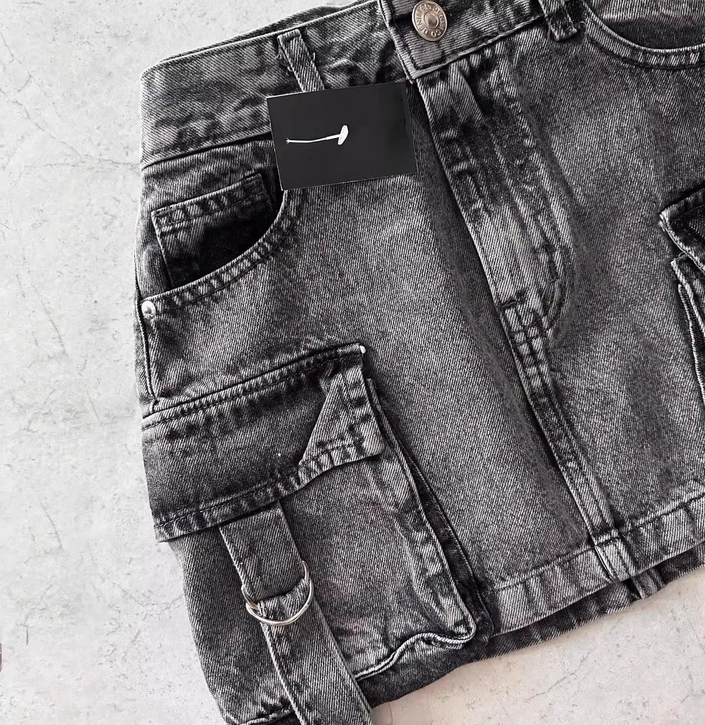 Euphoria Women Vintage Y2K Style High Street Pockets Sexy Skirts 2025 Spring Casual High Waist Vintage Hotsweet Mini Denim Skirt