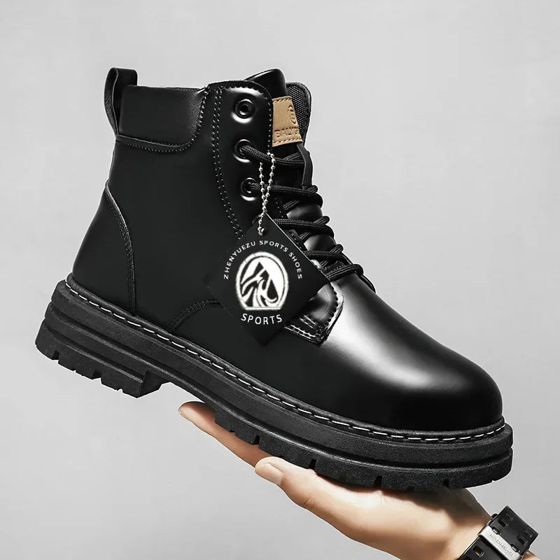 Men's Footwear Resistant Waterproof High-top Motorcycle Boots Soft Bottom Work Clothes Anti-slip Yellow Boots Men Cowboy Boots