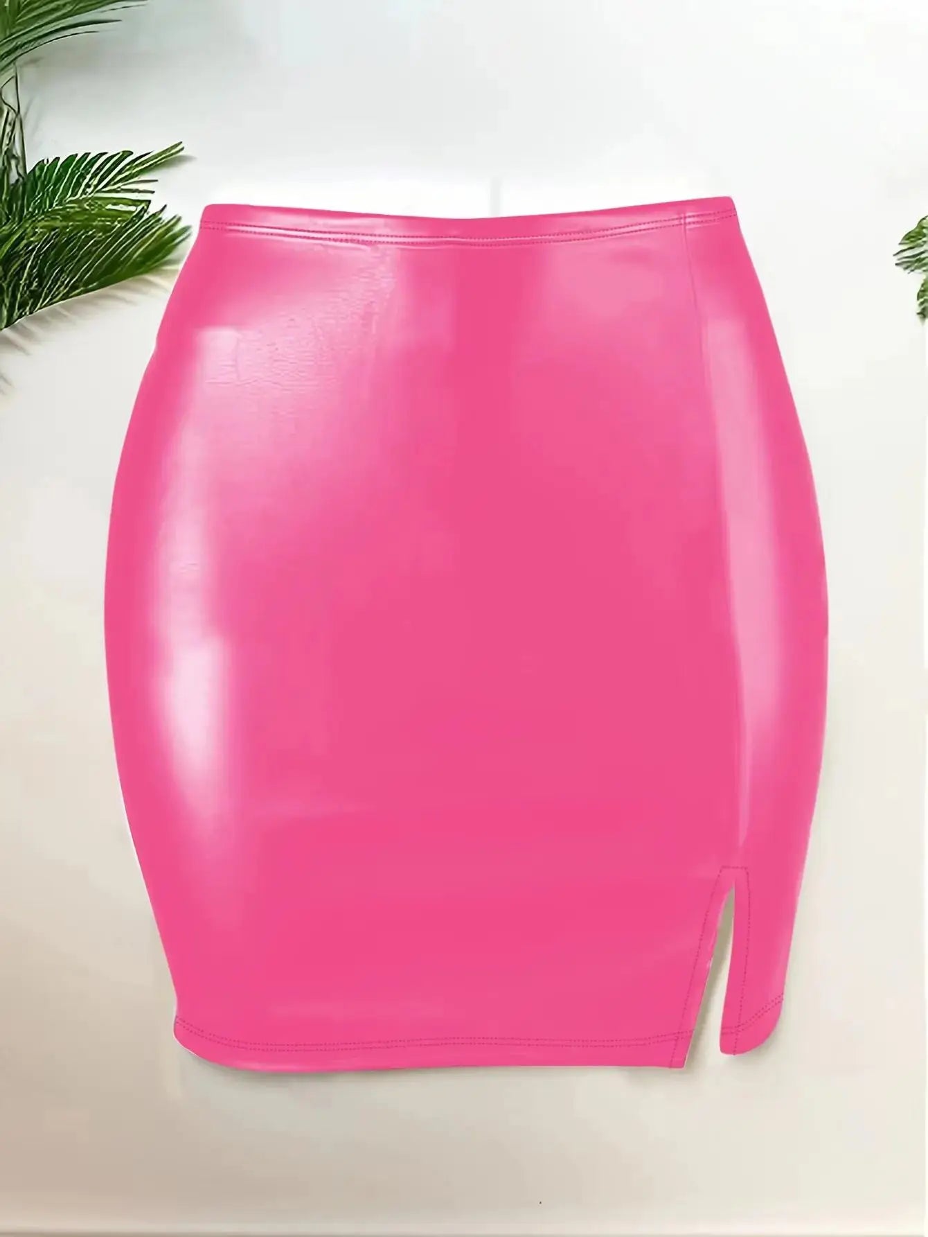 Sexy High Waist Wrapped Hip Leather Skirt for Women Comfortable Bla Sle 2024 Autumn Season Other Material 00%