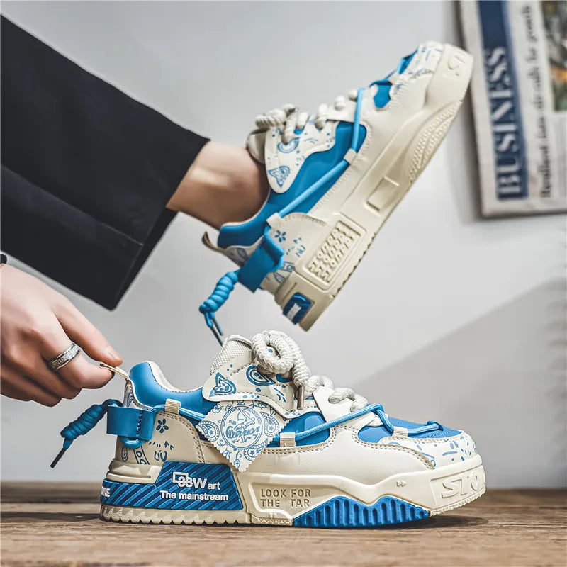 Men's Casual Board Shoes Thick sole Platform Height Increasing Shoes Korean version trend Board shoes Clunky Sneaker Dad Shoes