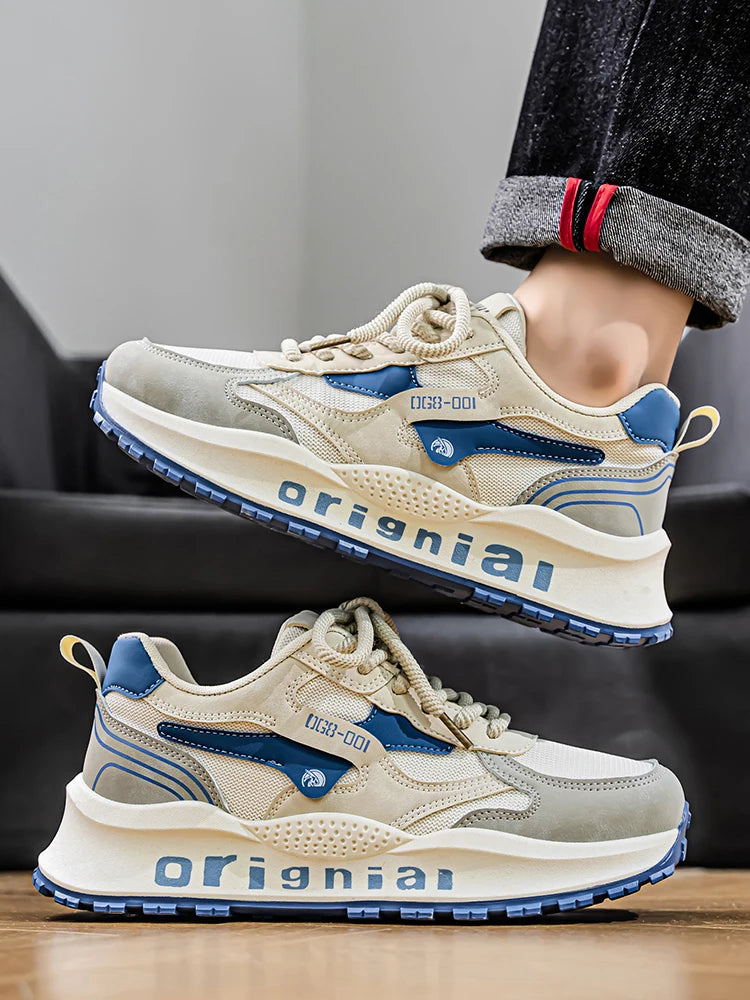 2025 spring men's new outdoor mesh sports shoes breathable comfortable soft sole casual shoes
