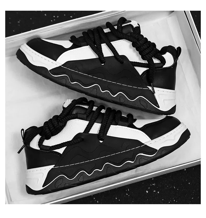 Men Casual Sneaker New Plush Lining White Sports Shoes Anti Slip Comfort Male Students Running Thick Soled Lace Up Shoes