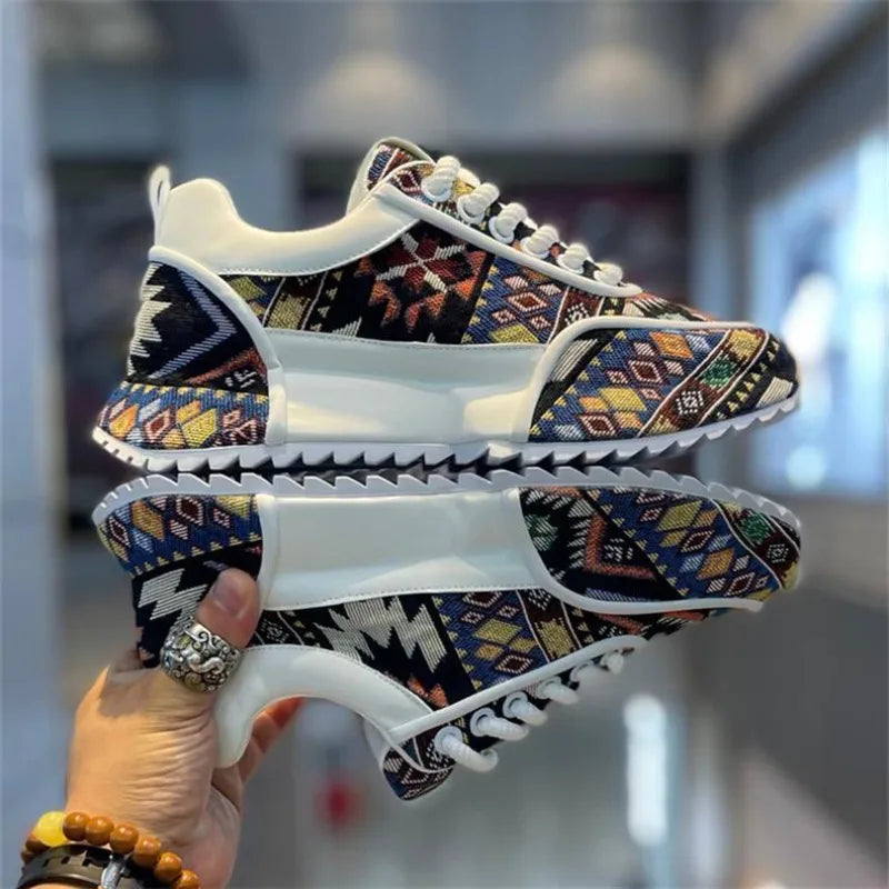 Designer Big Size 39-48 Men Chunky Sneakers Flats Board Shoes 2025 Spring New Microfiber Leather Casual Shoes Increased Internal